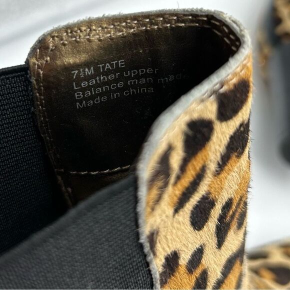Coach and Four Tate Tan Brown Leopard Print Calf Hair Ankle Boot - Picture 11 of 12